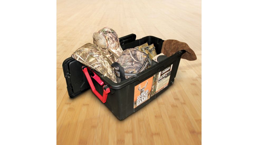 Scentcrusher Wheeled Ozone Odor Eliminating Hard Tote, Black/Red, 40 Gal., 59112-40T