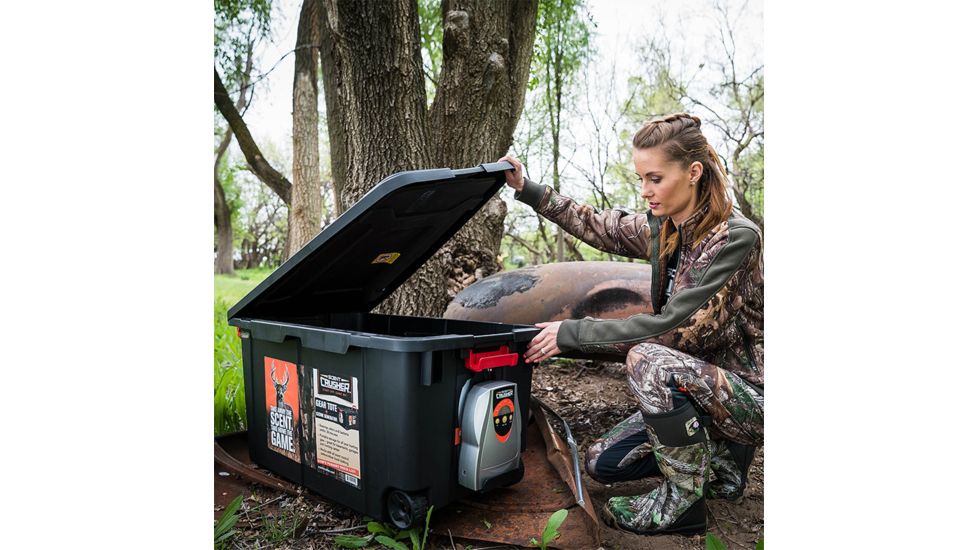 Scentcrusher Wheeled Ozone Odor Eliminating Hard Tote, Black/Red, 40 Gal., 59112-40T