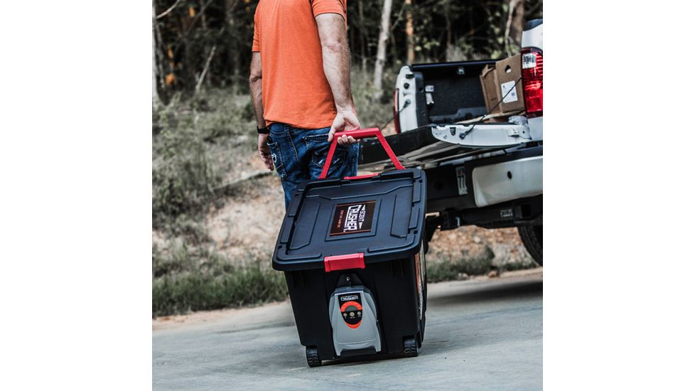 Scentcrusher Wheeled Ozone Odor Eliminating Hard Tote, Black/Red, 40 Gal., 59112-40T