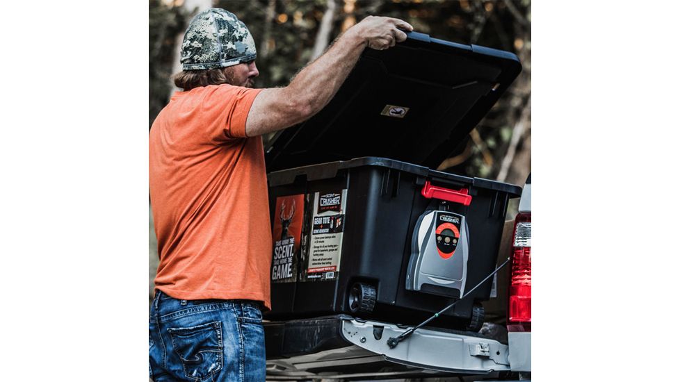 Scentcrusher Wheeled Ozone Odor Eliminating Hard Tote, Black/Red, 40 Gal., 59112-40T