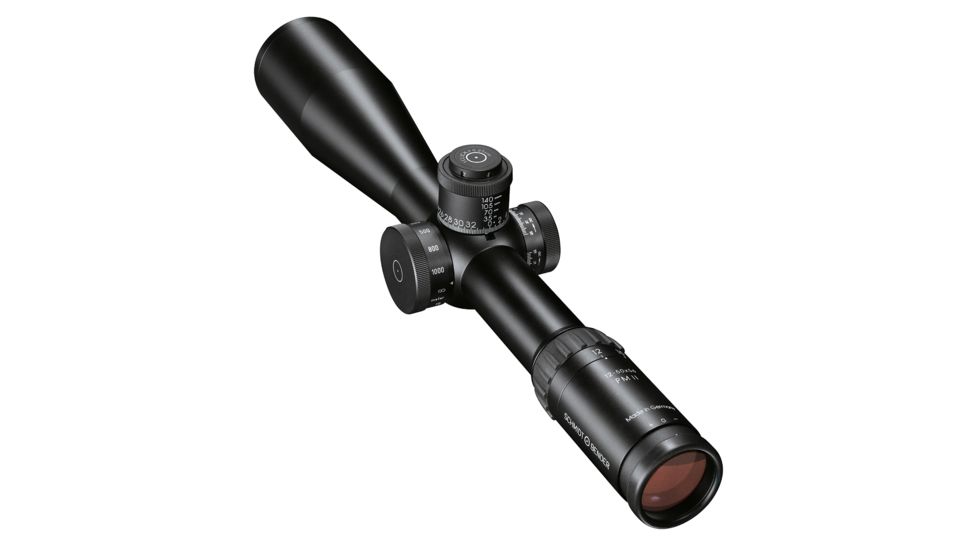Schmidt Bender 12-50x56 PM II/P Rifle Scope, P4F 1/8 ccw 2nd focal, Black, 34mm, 878-911-975-A5-A5