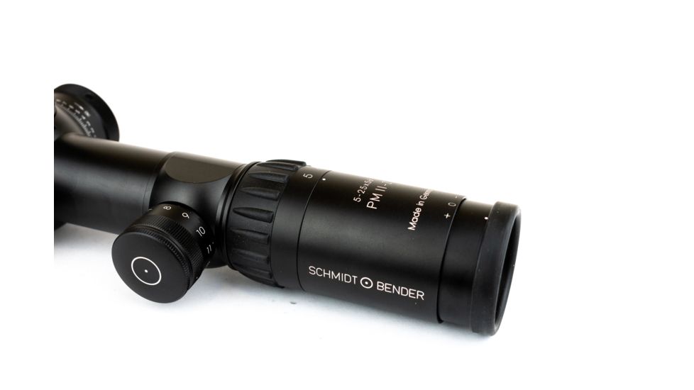 Schmidt Bender 5-25x56 PM II/LP Second Focal Rifle Scope, P4F2-MOA SPF .25MOA DT/ST Reticle, Black, 34mm, 677-911-995-A8-A2