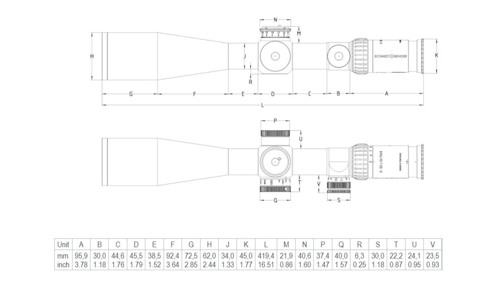 Schmidt &amp; Bender 5-25x56 PM II Rifle Scope, 34 mm Tube, First Focal Plane, GR2ID Reticle, 1cm ccw DT / ST, Black, 689-911-422-90-68