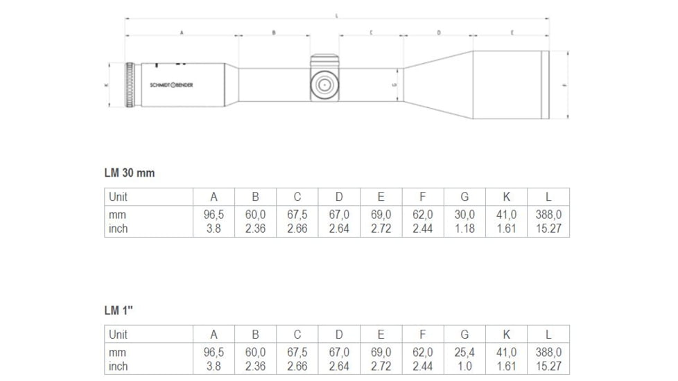 Schmidt &amp; Bender 8x56 Klassik Rifle Scope, 30 mm Tube, First Focal Plane, A7 Reticle, 1cm cw Klassik CT / Klassik CT, Black, 933-811-703