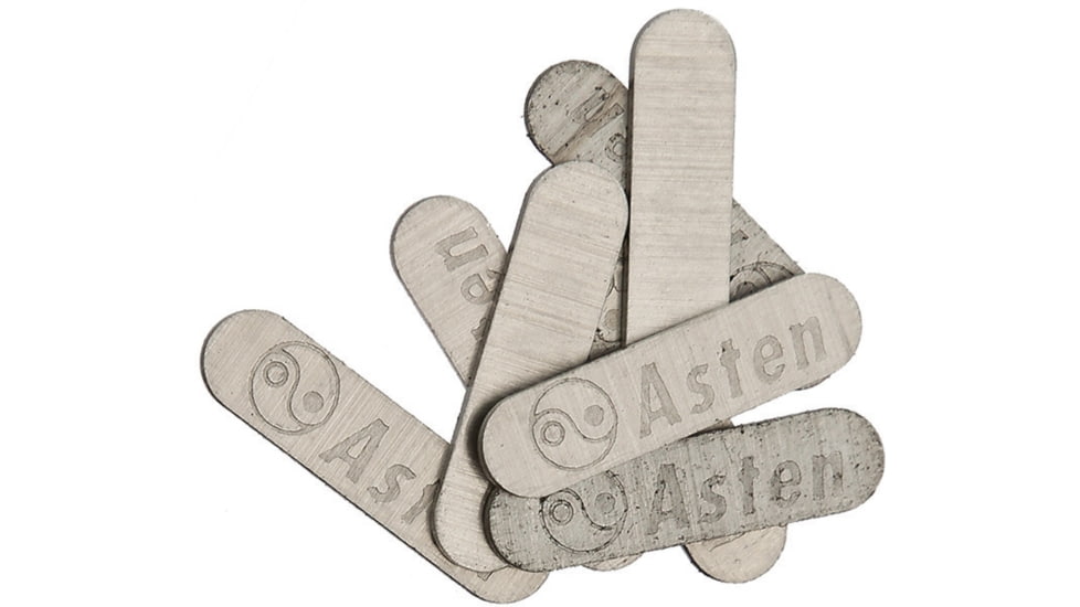 Schrade Asten Shield, Oval Design, Nickel Silver Finish, 3/4in Overall, Embossed Asten, Package Of 10, S460
