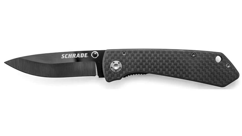 Schrade Ceramic Liner Lock Folding Knife,2.7in Drop Point Blade,Carbon Fiber Handle SCH402