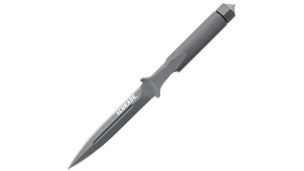 Schrade Double Edge Boot Knife, 9 in, Spear Plain, Nylon Sheath, SCHF21