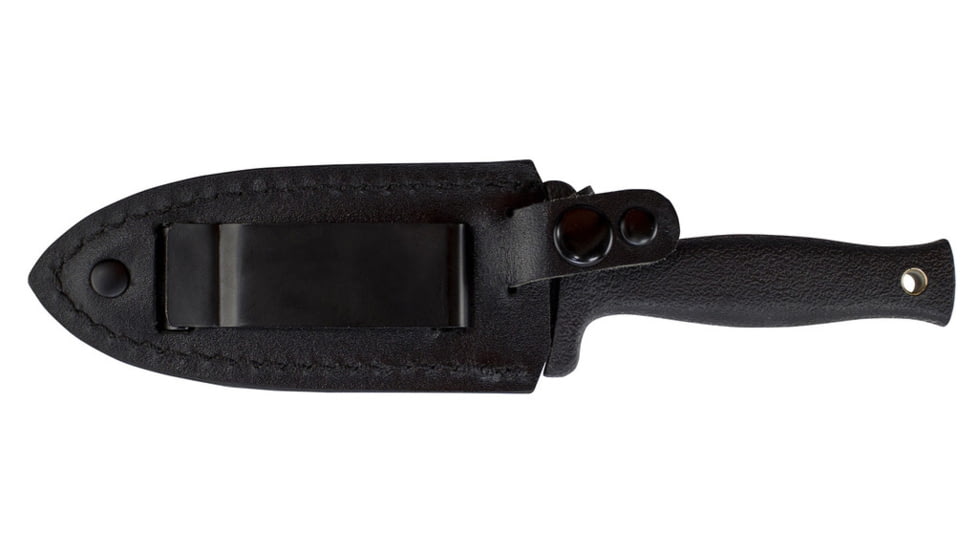 Schrade Double Edge Boot Knife, 9 in, BLK Handle/Plain, Leather, SCHF19L