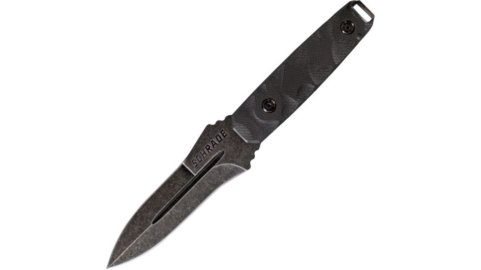 Schrade Double Edge Boot Knife, 9 in, Stonewash, Kydex Sheath, SCHF20