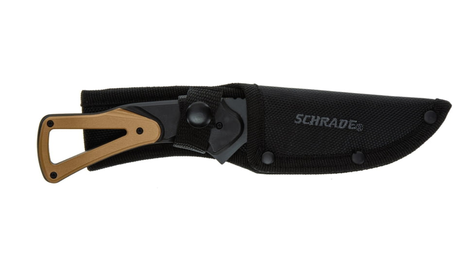 Schrade Fixed Blade Drop Point Knife, 4in, 9Cr18MoV Stainless Steel Blade, 4.9in, Polypropylene/TPR Handle, 1124286