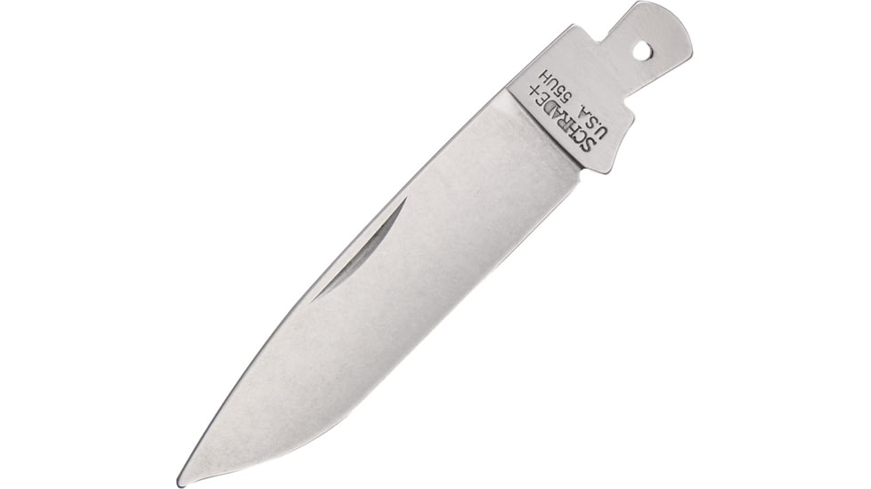 Schrade Folding Knife Blade 55UH Knives - Replacement Blades, 3 3/8in Overall, 2 1/2in Unsharpened, Unpolished Schrade + SS Drop Point, S467