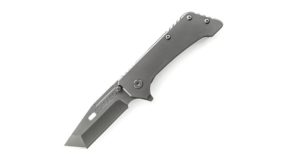 Schrade Frame Lock Folder, 3.7 in. Tanto Point, Plain SCH301