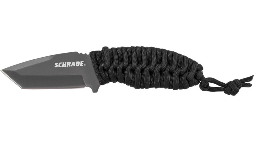Full Tang Fixed Blade Neck Knife, Black / Silver, Medium