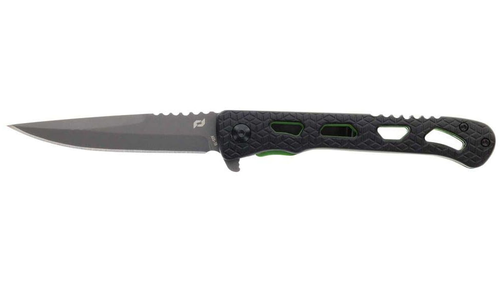 Schrade Inert CLR Folding Knife, 3.5in, AUS-10 Steel, Drop Point Blade, Black Aluminum Handle, 1159303