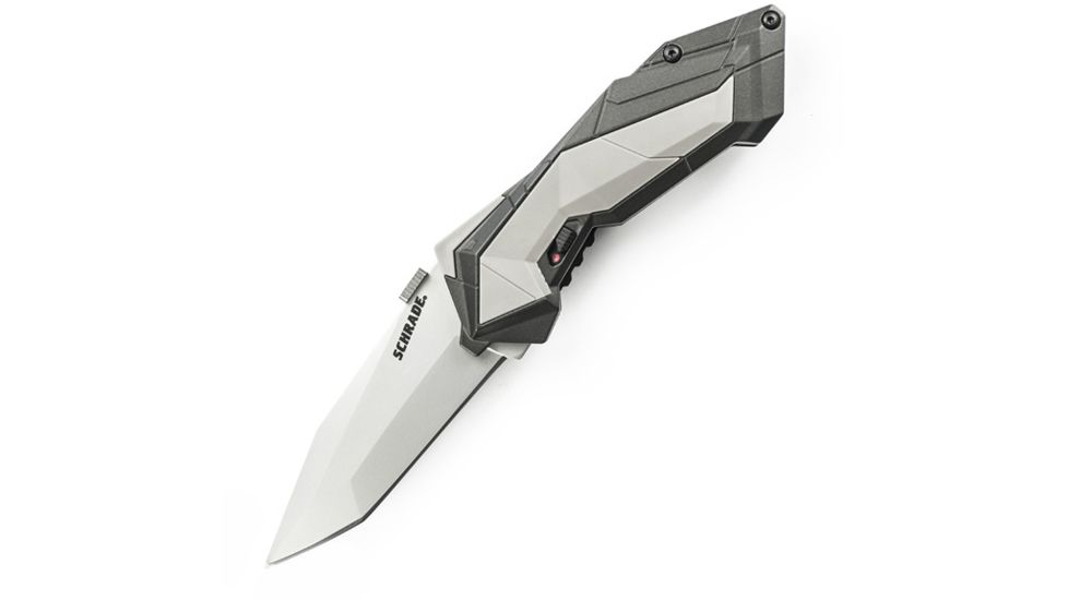 Schrade Magic Assist, Black/Gray Aluminum Handle, Black Blade, Plain SCHA3