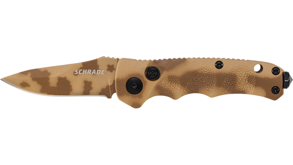 Mini Push Button Lock Folding Knife Drop Point Blade, Black / Silver, Medium