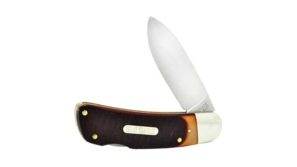 Schrade Old Timer, Big Timer, Brown Delrin Handle, Plain 51OT