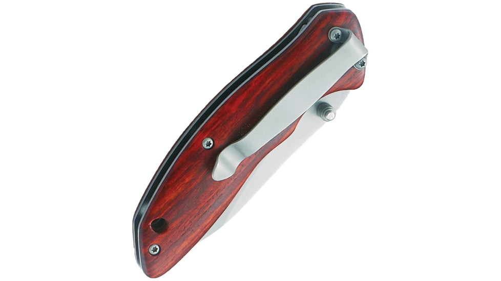 Schrade Old Timer Linerlock Rosewood Folding Knife, Old Timer, 4in Closed, 3in Satin SS Blade, Rosewood Handle, Inlay Shield, Thumb Stud, Pocket Clip, 1100030