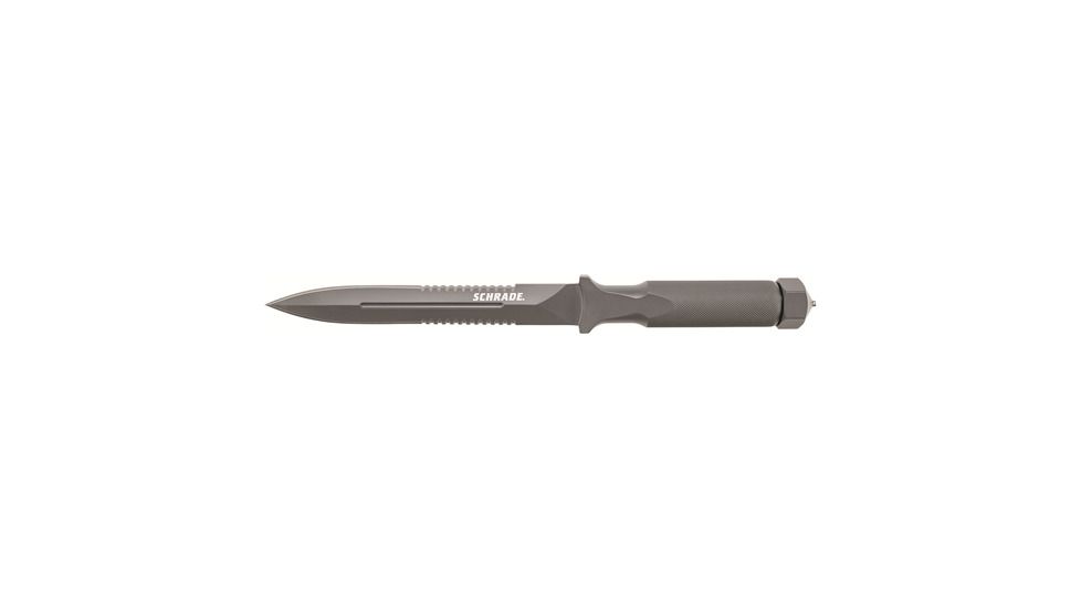 Schrade One-Piece Drop Forged Dual Partially Serrated Double Edged Boot Knife Fixed Blade