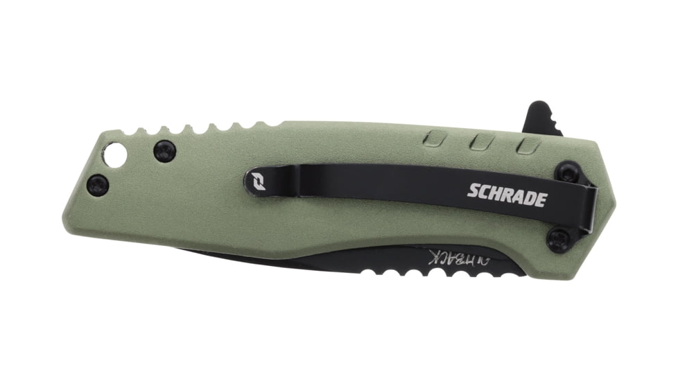 Schrade Outback Folding Knife, AUS-10 Drop Point Blade, Aluminum Handle, 1159312