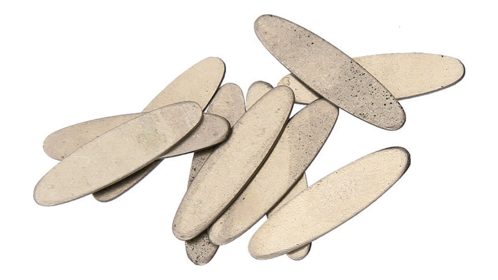 Schrade Oval Shield, Measures 3/4in X 3/16in, Nickel Silver Finish, Package Of 10, S414