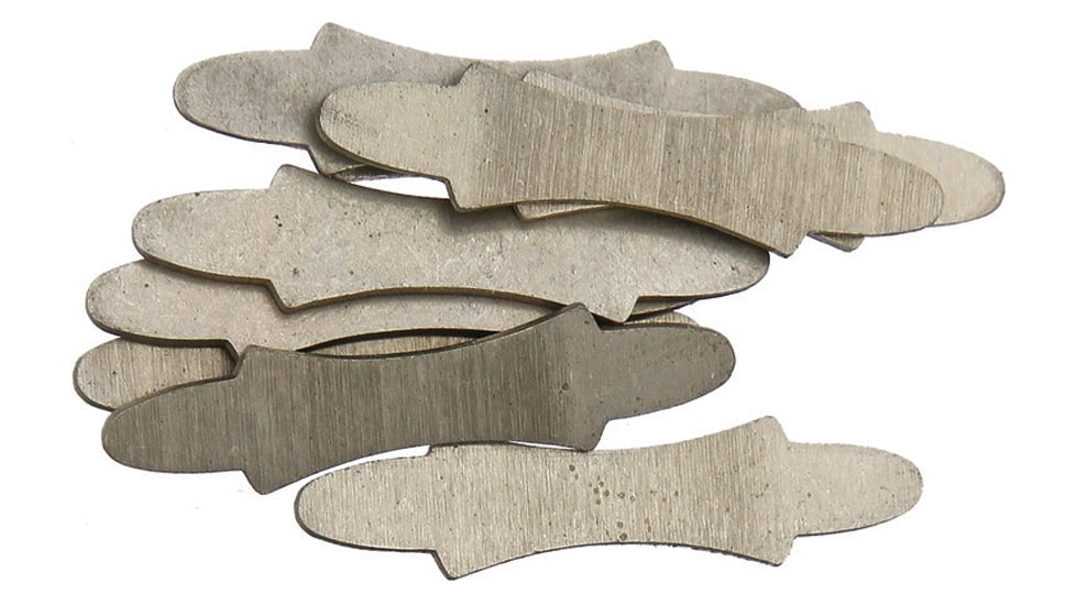 Schrade Plain Shield, Bowtie Design, Measures 1 1/16in Overall, Nickel Silver Finish, Package Of 10, S415