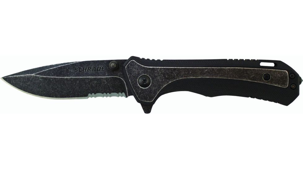 Schrade SCH501, G10 Handle, Stonewash ComboEdge, SCH501S