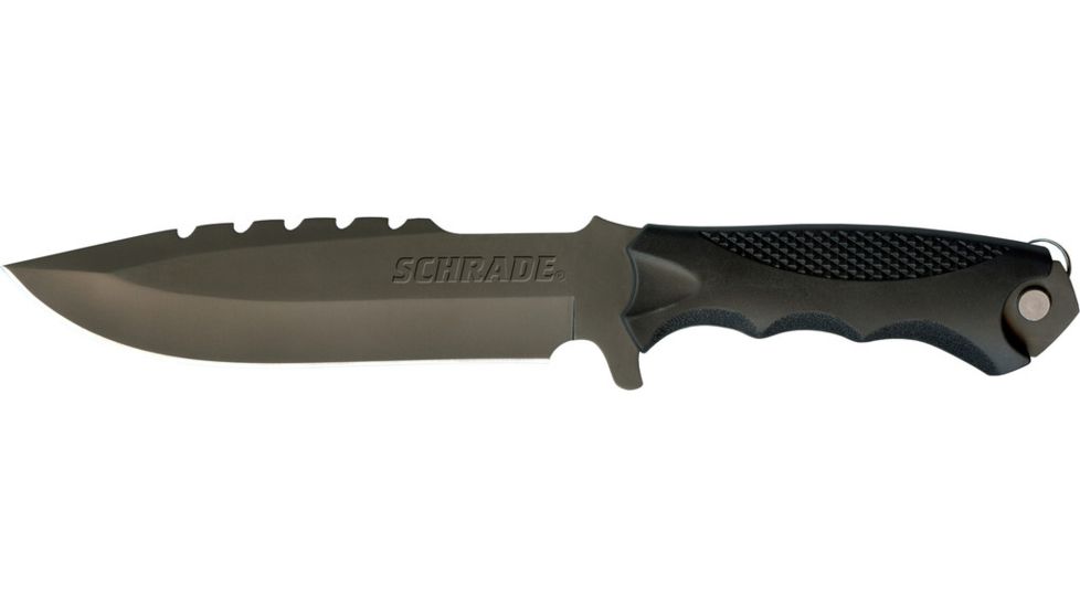 Schrade SCHF27, TPE Handle, Plain, w/Nylon Sheath &amp; Pry Tool, SCHF27