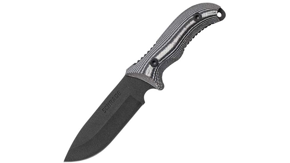 Schrade SCHF36M Fixed Blade Knife,5.05in,Micarta Handle,Black Drop Point Plain w/Sheath SCHF36M