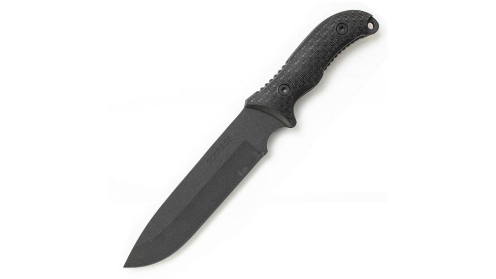 Schrade SCHF37 Frontier Fixed Blade Knife,7in,TPE Handle,Drop Point Plain w/Sheath SCHF37