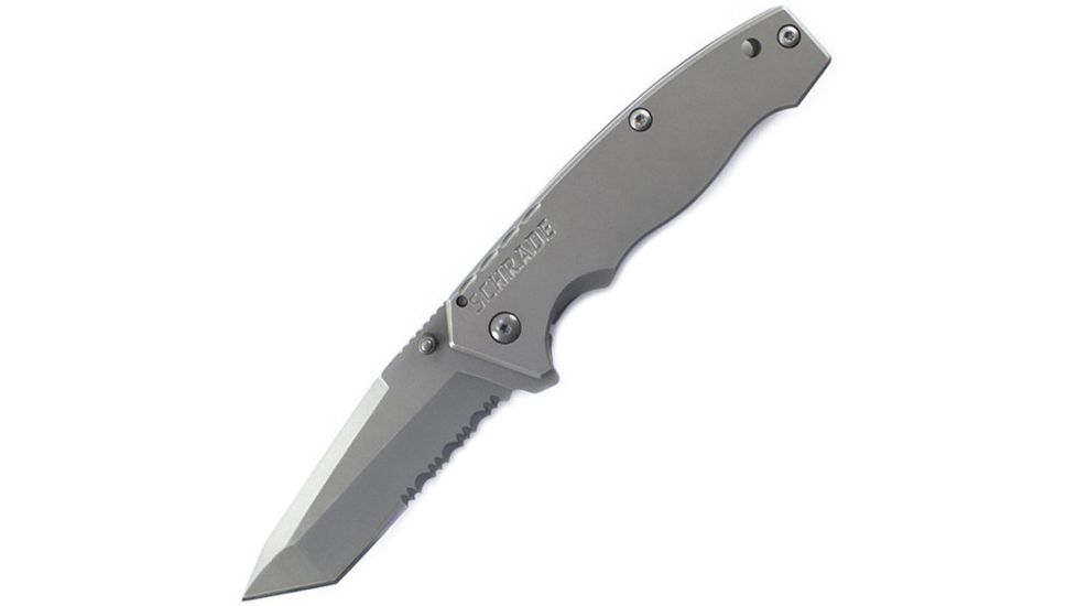 Schrade SCH306, Stainless Handle, Tanto ComboEdge, SCH306TS