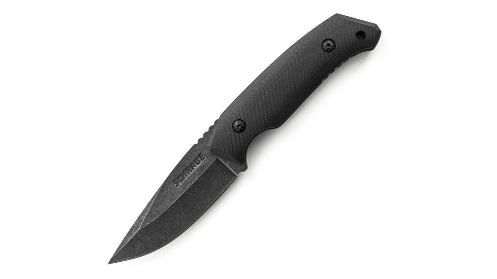 Schrade Tactical Fixed Blade, 3.7 in., G-10, Drop Point, Plain SCHF13