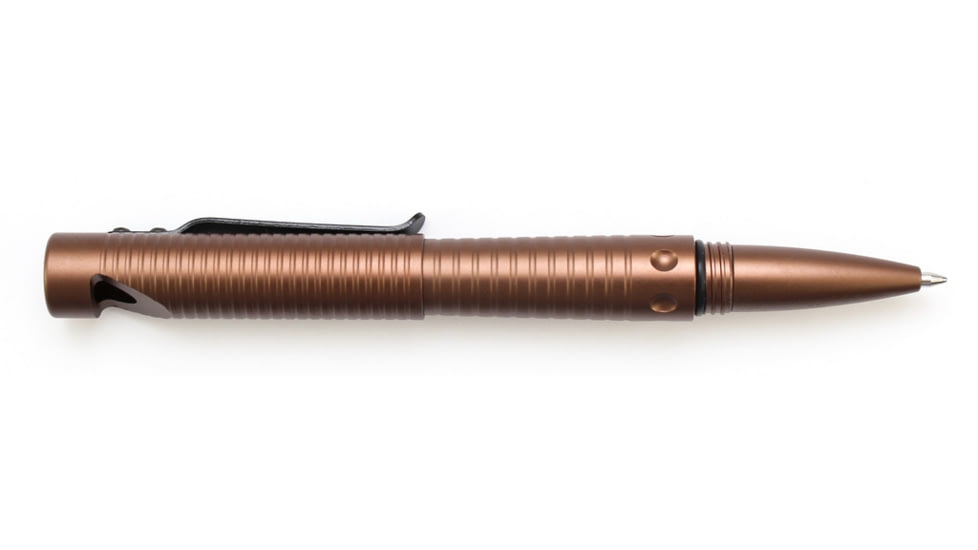 Schrade Tactical Pen w/Survival Whistle, Brown, SCPEN6BR