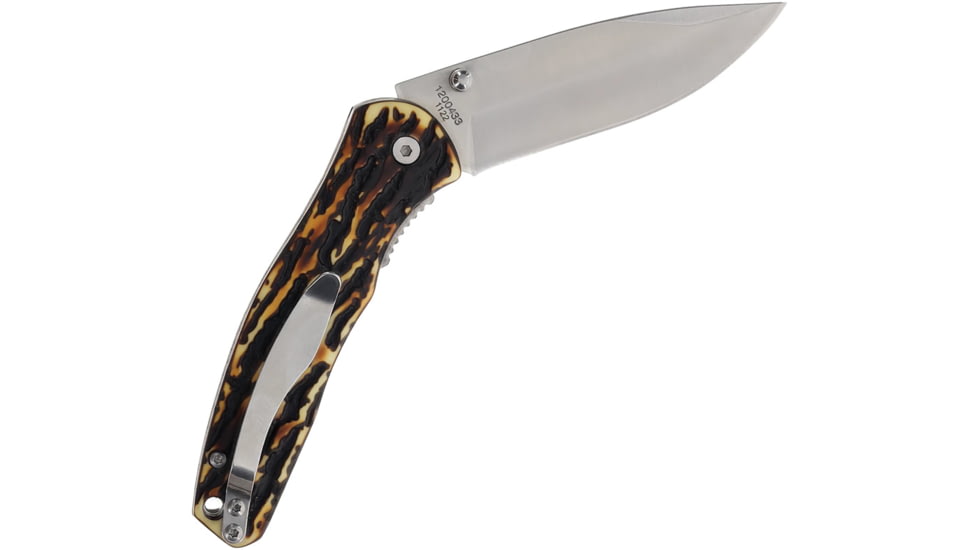 Schrade UH 4in Fixed &amp; 3in Folder Combo, Satin SS, 8.5in Fixed Blade w/ 4in Blade, 4in Closed w/ 3in Blade, Staglon Handle, Black Polymer Belt Sheath, 1200433