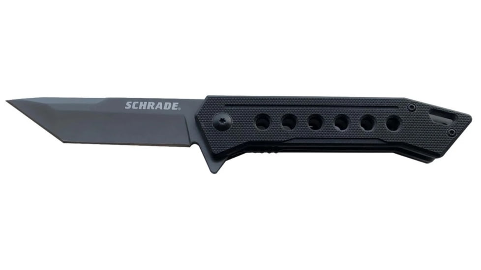 Schrade Ultra-Glide Liner Lock Tanto Folding Knife, 3.25in, Ti-Nitride Blade, 4.5in, G-10 Handle, 1100044