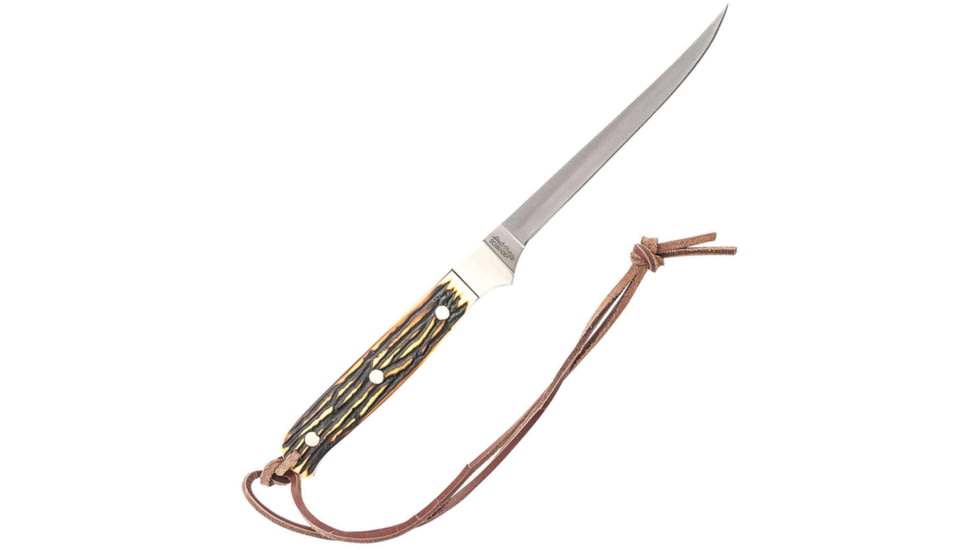 Schrade Uncle Henry Fillet Knife, 5.25 satin finish 7Cr17MoV stainless fillet blade, Staglon handle, 1116438