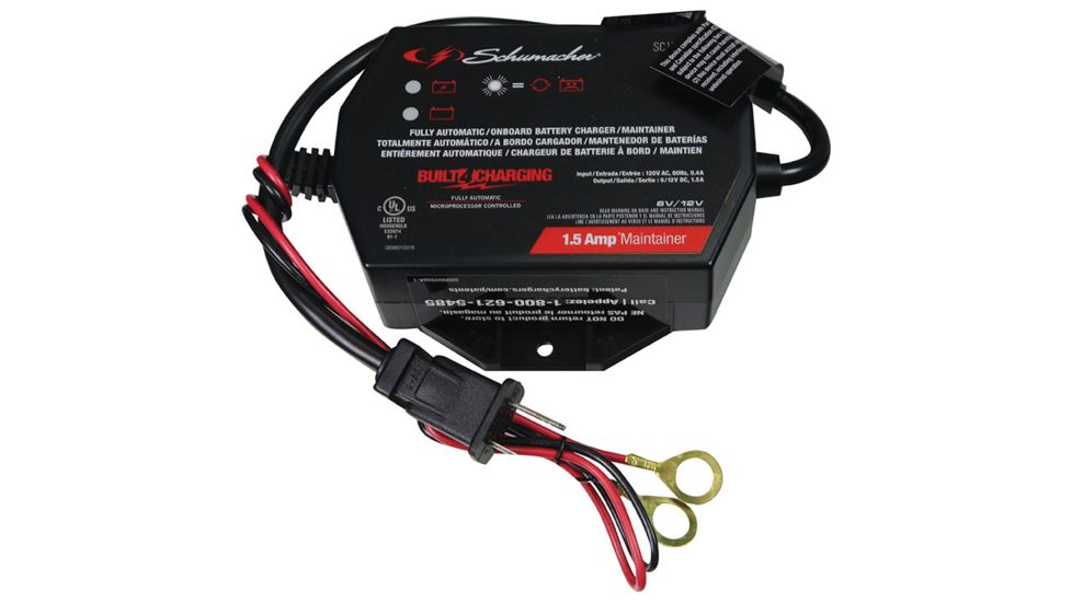Schumacher 1.5 Amp Fully Automatic On-Board Maintainer 6-12V, Black SC1300
