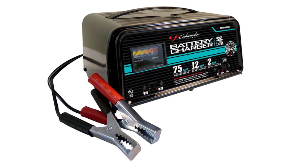 Schumacher 2/12/75 Amp Automatic Onboard Battery Charger, Black SE1275A