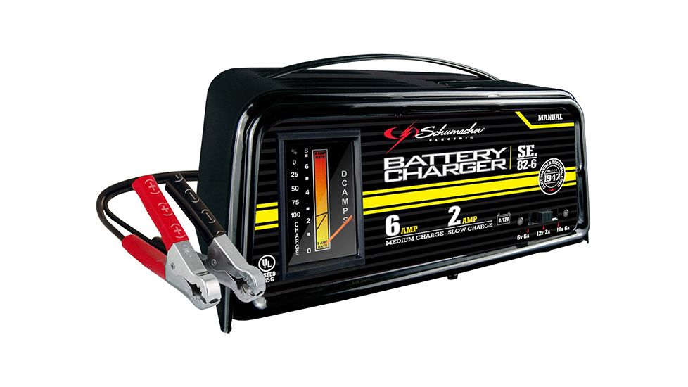 Schumacher Dual-Rate 2/6 Amp Manual Battery Charger, Black SE826