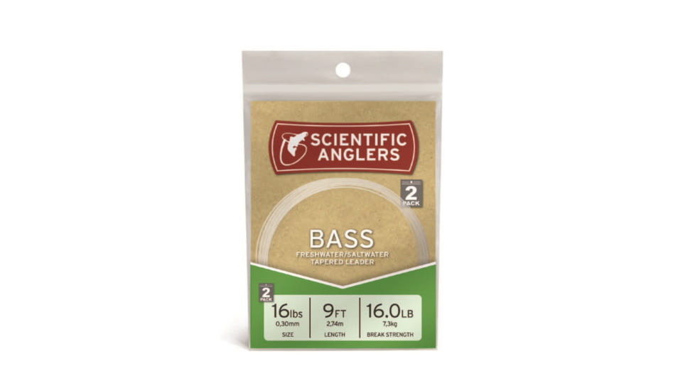 Scientific Anglers Bass Nylon Leaders 9in 2 Pack 8lb, 112161
