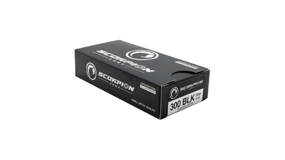 Scorpion .300 AAC Blackout 220 Grain Subsonic Rifle Ammo, 20 Rounds, 300B220-SUB20
