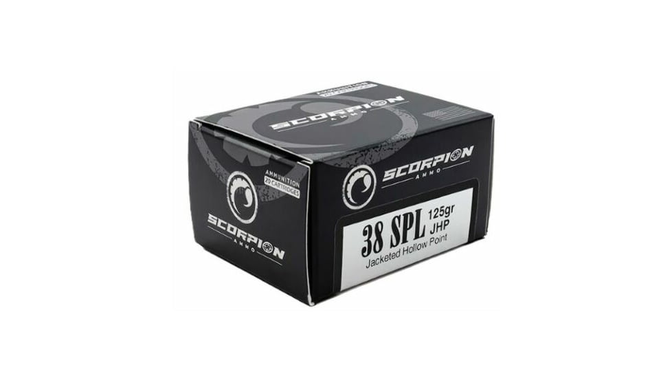 Scorpion .38 Special 125 Grain Jacketed Hollow Point Brass Cased Pistol Ammo, 20 Rounds, 38125JHP-S20