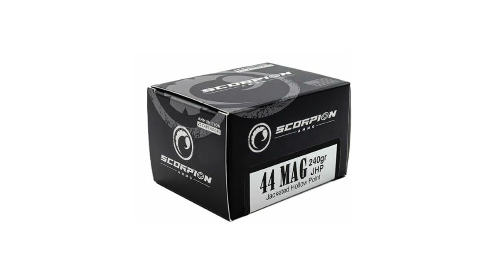 Scorpion .44 Remington Magnum 240 Grain Jacketed Hollow Point Brass Cased Pistol Ammo, 20 Rounds, 44M240JHP-S20