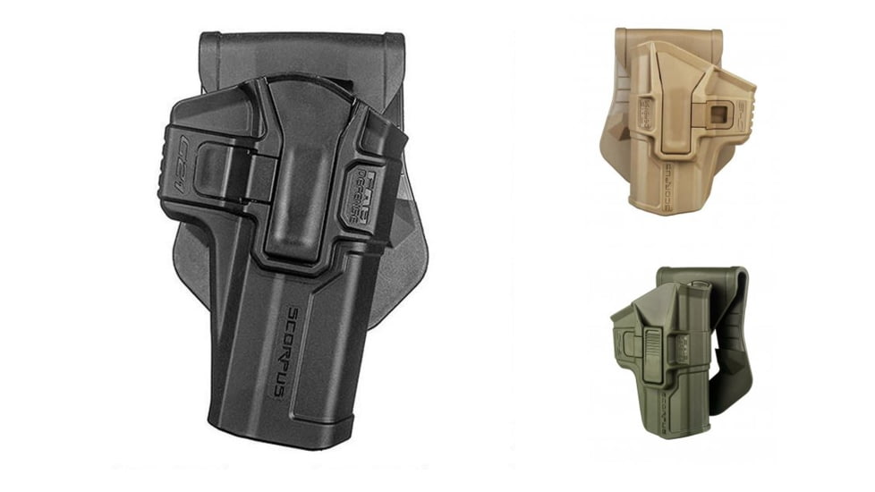 Scorpus M1 Holster w/Level 1 Retention, Black, Flat Dark Earth, OD Green