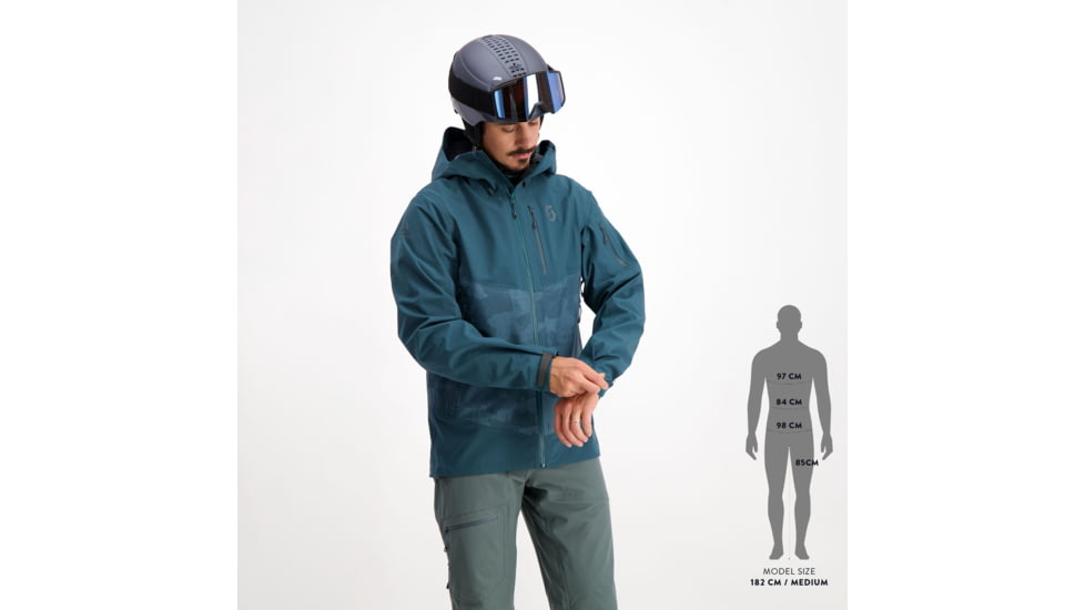 SCOTT Explorair 3L Jacket - Mens, Aruba Green/Aruba Green Print, Extra Large, 2837517395009
