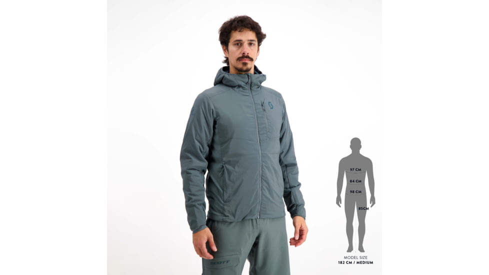 SCOTT Insuloft Light Hoody Jacket - Mens, Grey Green, Small, 2918055280006