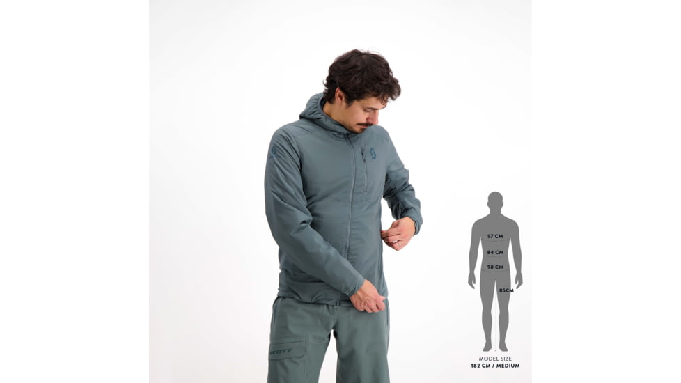 SCOTT Insuloft Light Hoody Jacket - Mens, Grey Green, Small, 2918055280006