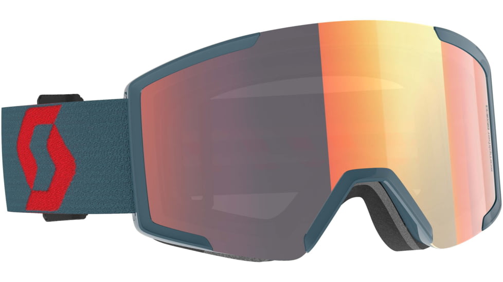SCOTT Shield Goggle, Neon Red/Aruba Green/Solar Red Chrome, 2778377411308