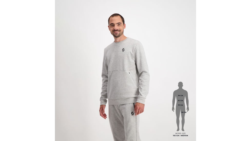 SCOTT Tech Crewneck Sweater - Mens, Grey Melange, Small, 4032871920006