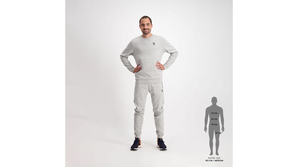 SCOTT Tech Crewneck Sweater - Mens, Grey Melange, Small, 4032871920006